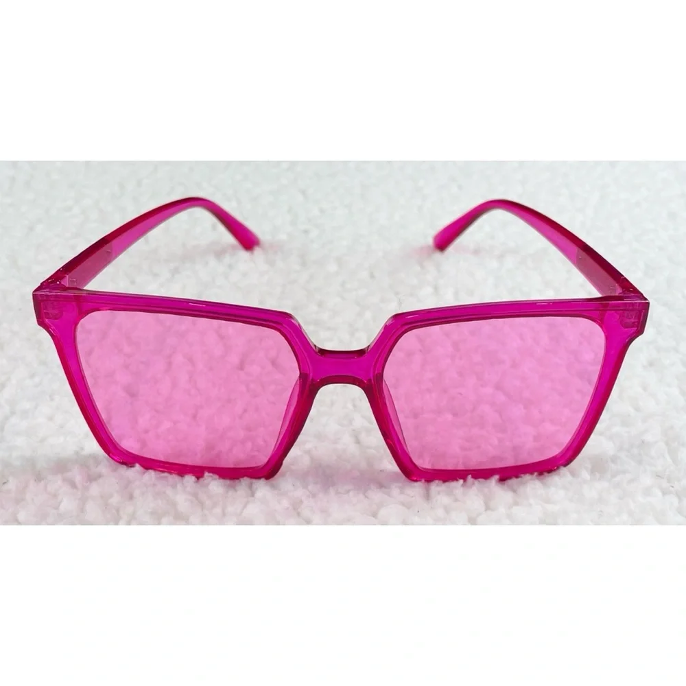 (NIB) RENNES • Hot Pink Square Frame Fashion Glasses - Picture 7 of 16